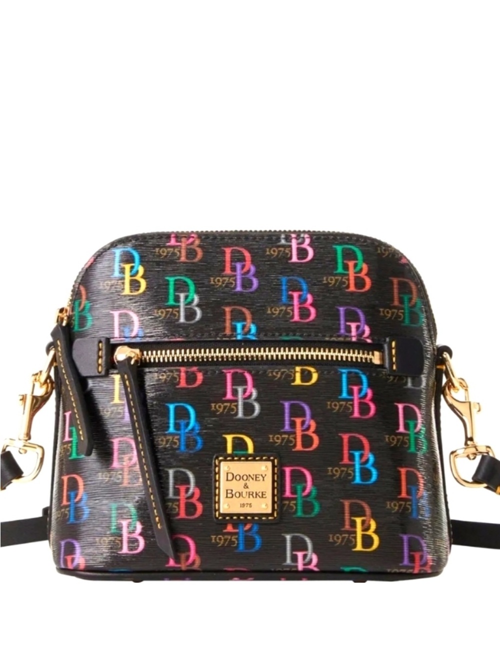 Dooney & Bourke Black Multicolor DB Logo Crossbody - Picture 2 of 5